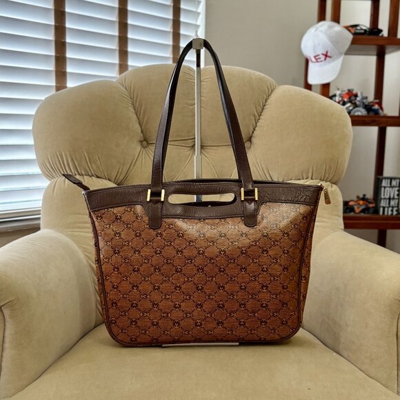 VTG Auth.MORABITO PARIS Monogram Coated Canvas Convertible Satchel Shoulder Bag - Picture 5 of 9